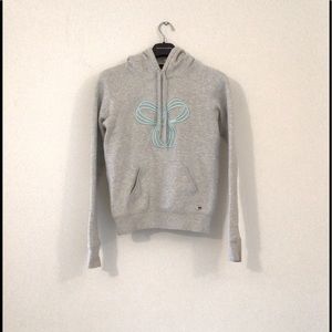 White and light blue hoodie